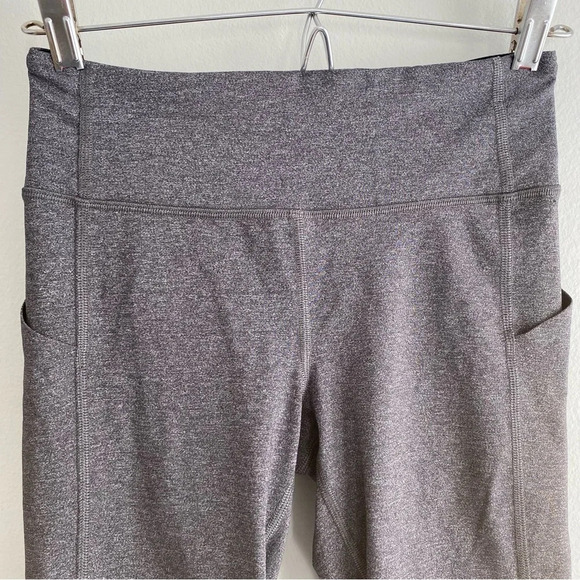 LULULEMON Pace Rival Crop *22" Heathered  Black / Black Size 4 - Picture 7 of 15